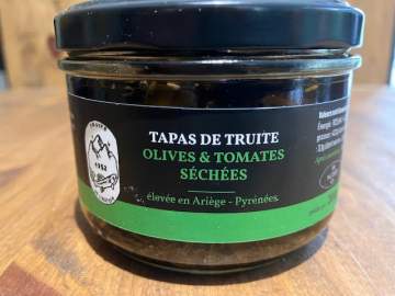Tapas de truite Olives et tomates séchées (Filet à l'huile)