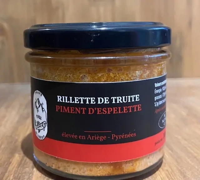 RILLETTE DE TRUITE AU PIMENT D'ESPELETTE 100GRS